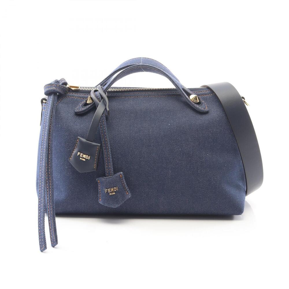 Fendi BY THE WAY SOFT Reversible Handbag Denim Leather Blue